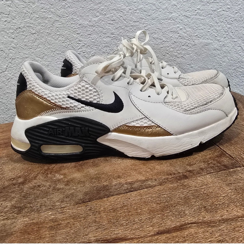 Nike Air Max Excee Women's Sneakers White Black Gold DZ2619-001 Size 11